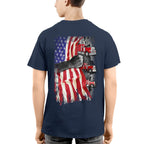 American Flag Fist Power - Patriotic Trucker Apparel T-Shirt, Hoodie & More - grunx260804-0145