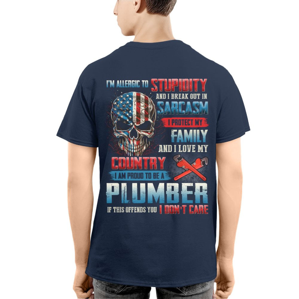 Allergic To Stupidity Plumber T-Shirts Hoodies Sweatshirts Long Sleeves - grunx260804-0091