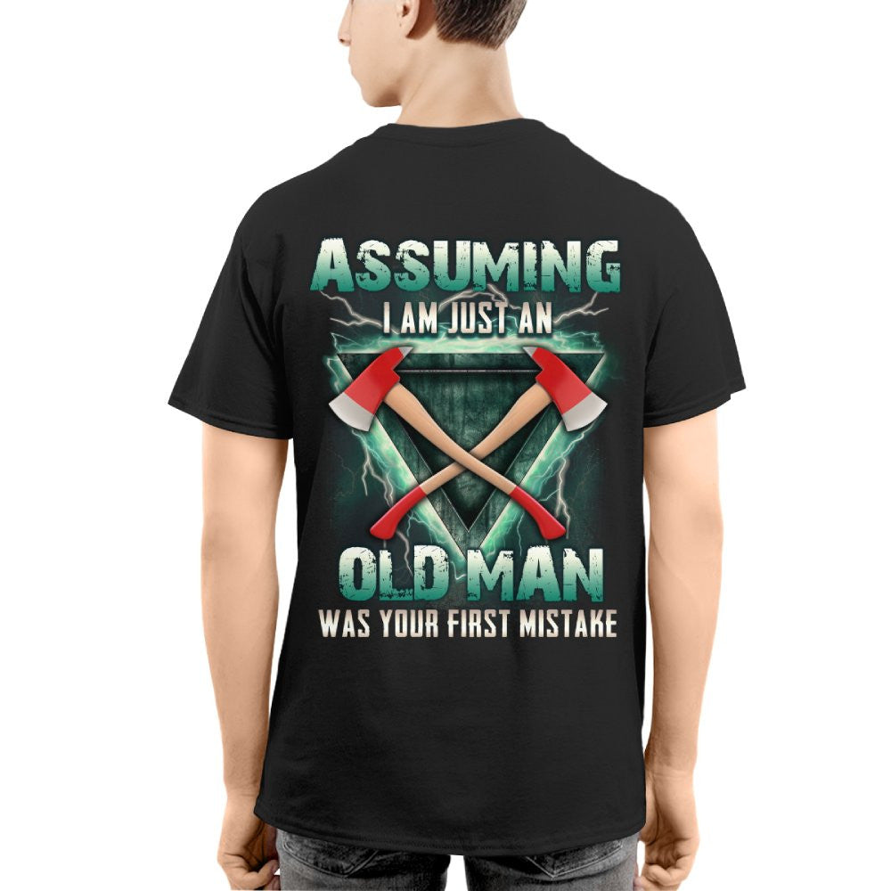 Assuming I'm Just A Firefighter Apparel - Axe Lightning T-Shirt Hoodie & More - grunx260804-0204