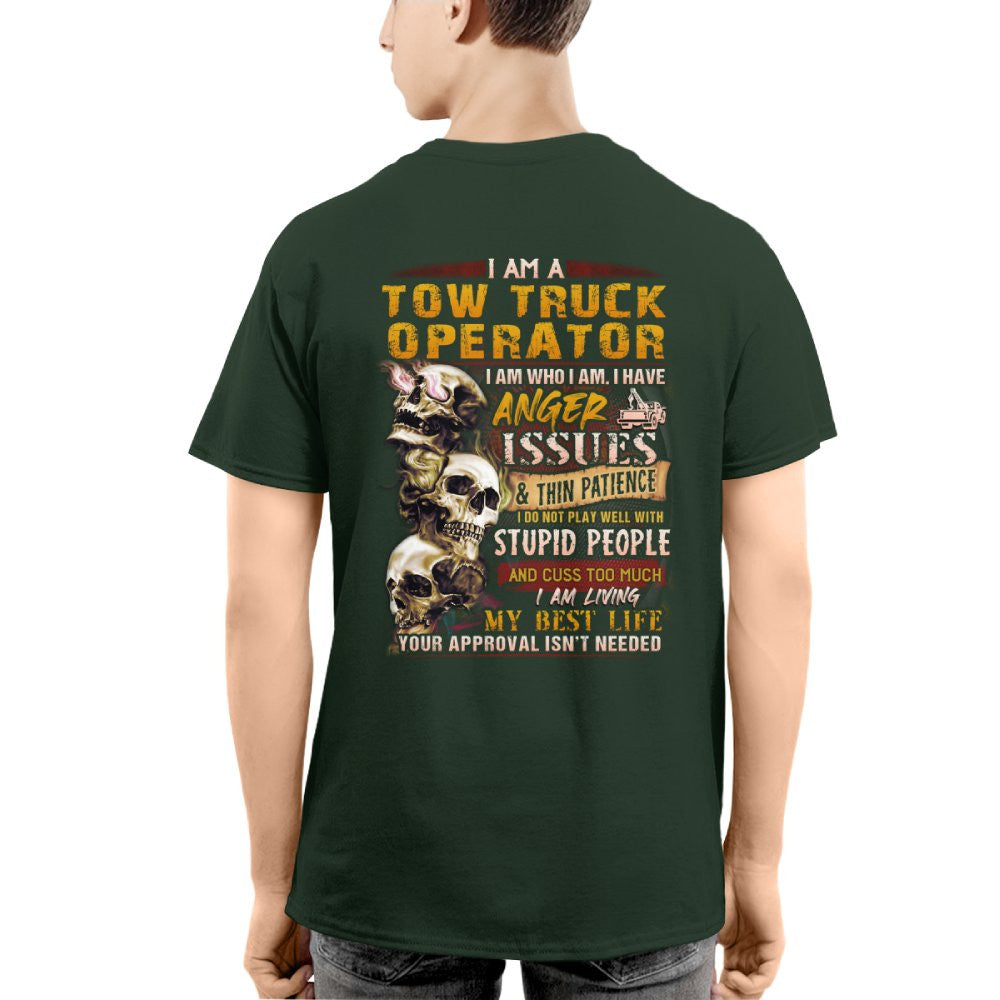 Anger Issues Tow Truck Operator Apparel - Skull Attitude T-Shirt, Hoodie & More - grunx260804-0172