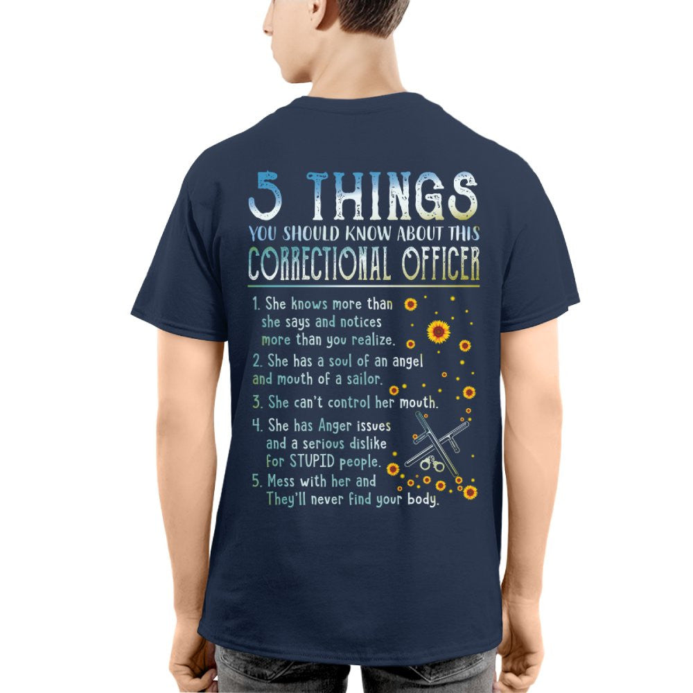 5 Things You Should Know About This Correctional Officer - Funny Design T-Shirt, Hoodie & More - grunx260804-0056