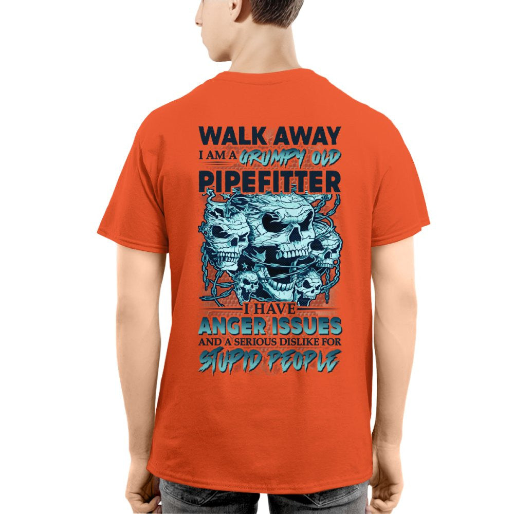 Grumpy Old Pipefitter Apparel - Skull Anger Issues T-Shirt, Hoodie & More - grunx260804-0173