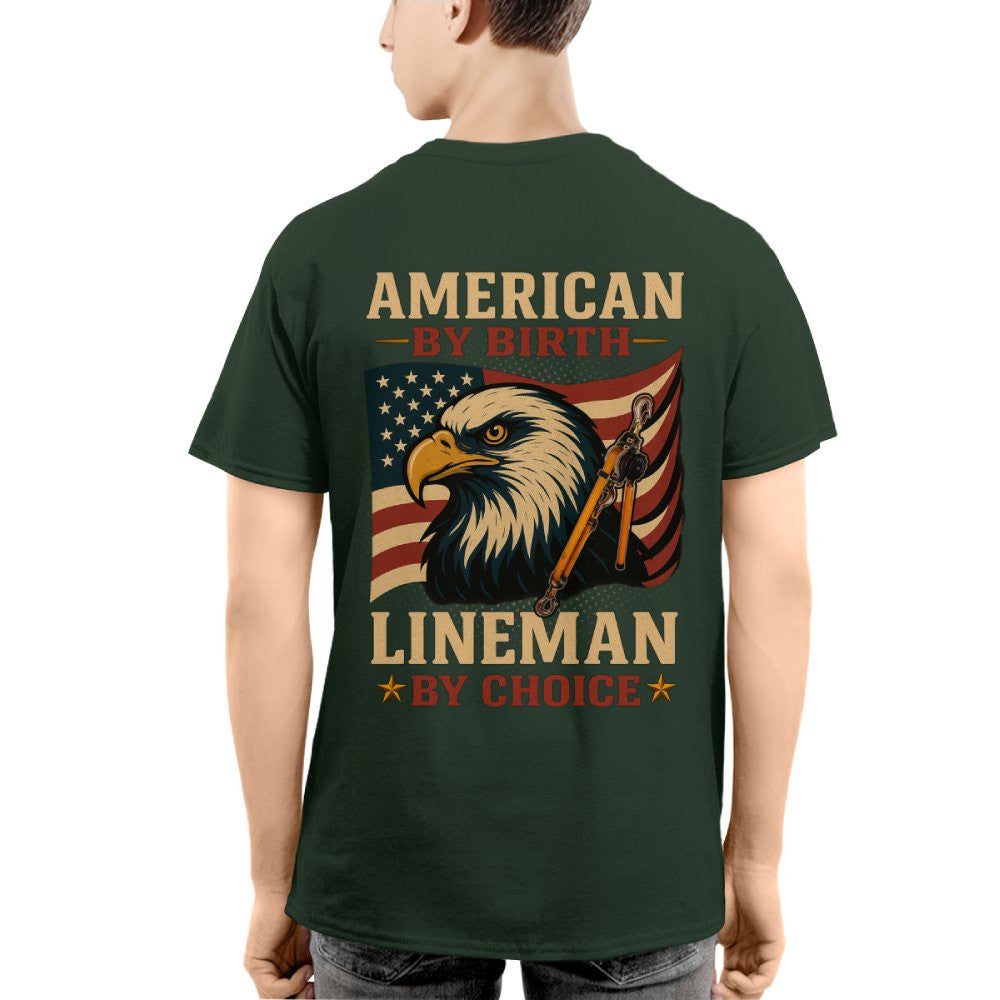 American By Birth Apparel - Lineman By Choice USA T-Shirt Hoodie & More - grunx260804-0121