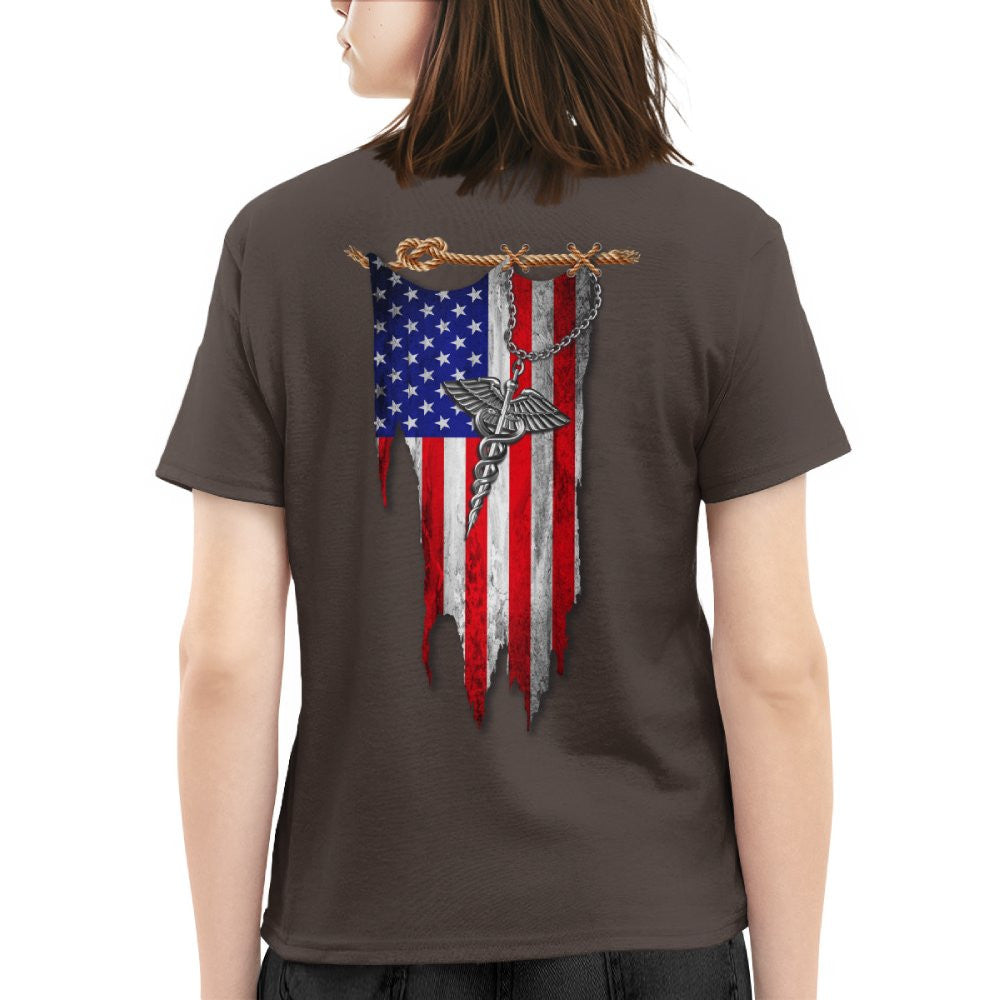 American Flag Caduceus Nurse Apparel - Patriotic T-Shirt Hoodie & More - grunx260804-0142