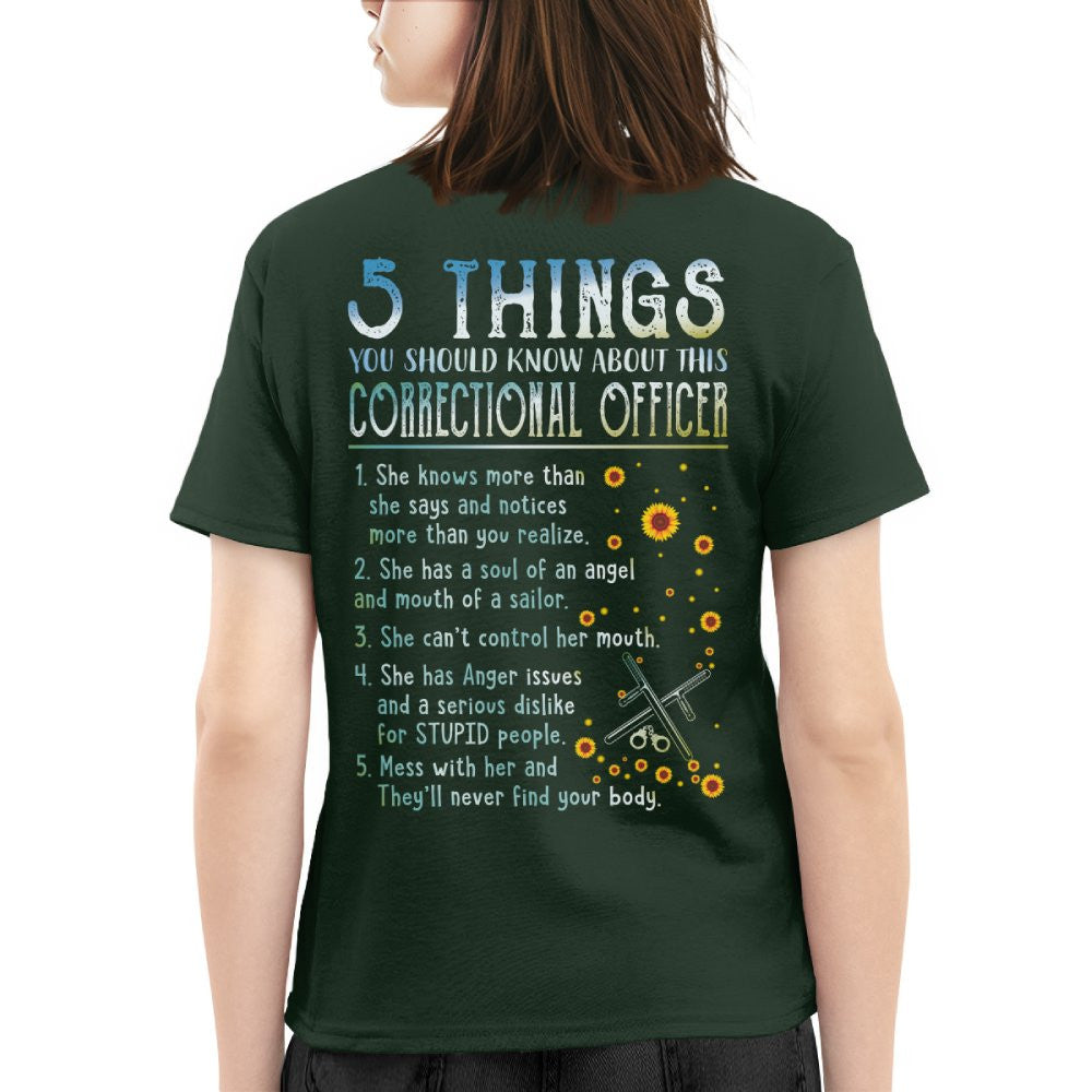 5 Things You Should Know About This Correctional Officer - Funny Design T-Shirt, Hoodie & More - grunx260804-0056