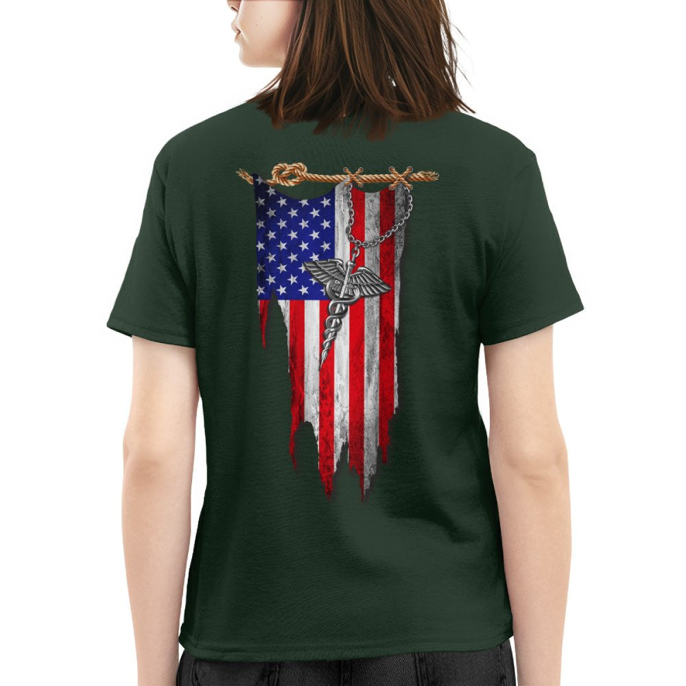 American Flag Caduceus Nurse Apparel - Patriotic T-Shirt Hoodie & More - grunx260804-0142