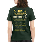 5 Things You Should Know About This Bartender - Funny Quote T-Shirt, Hoodie & More - grunx260804-0038