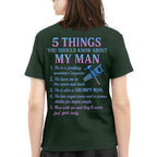 5 Things About My Man - Funny Carpenter T-Shirt, Hoodie & More - grunx260804-0003