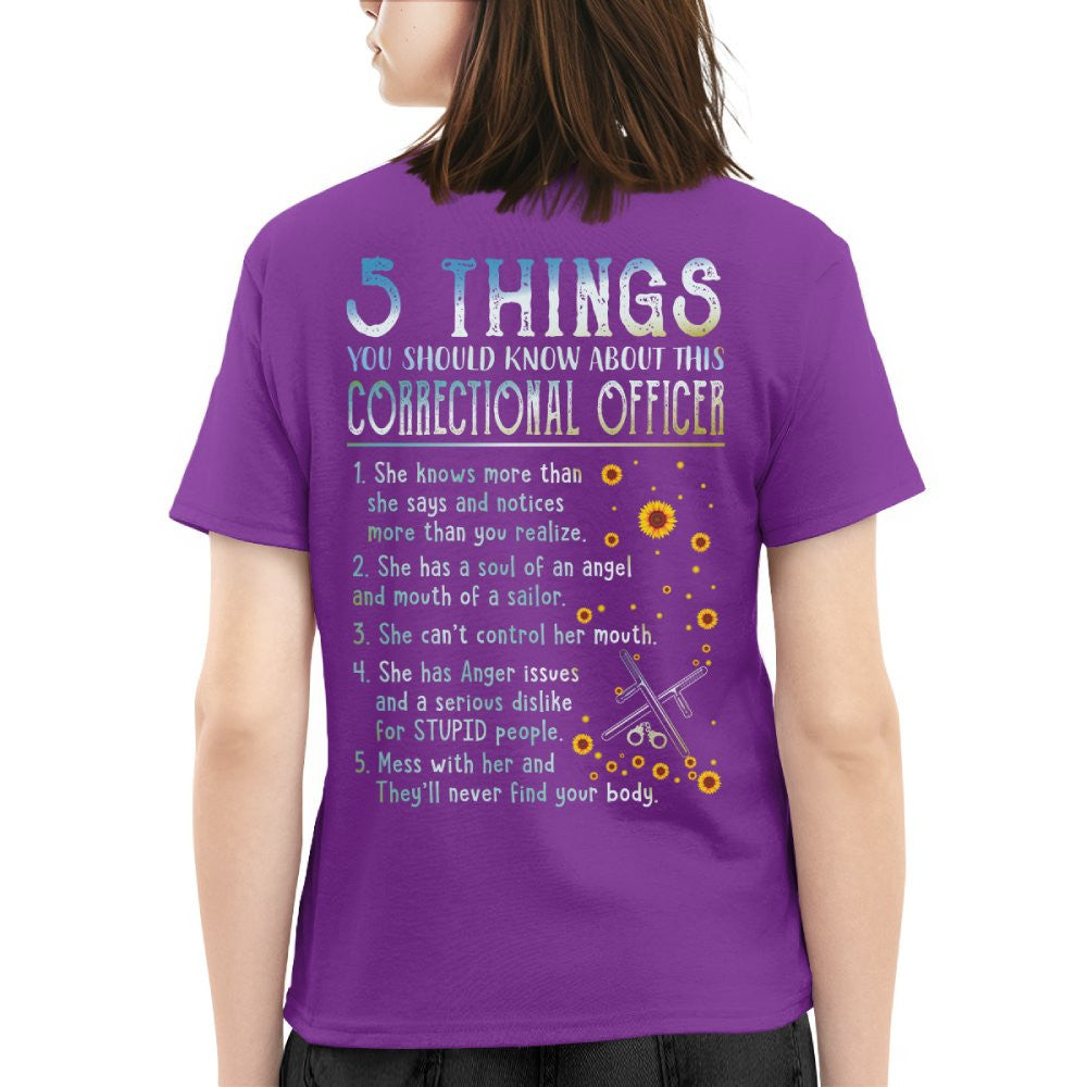 5 Things You Should Know About This Correctional Officer - Funny Design T-Shirt, Hoodie & More - grunx260804-0056