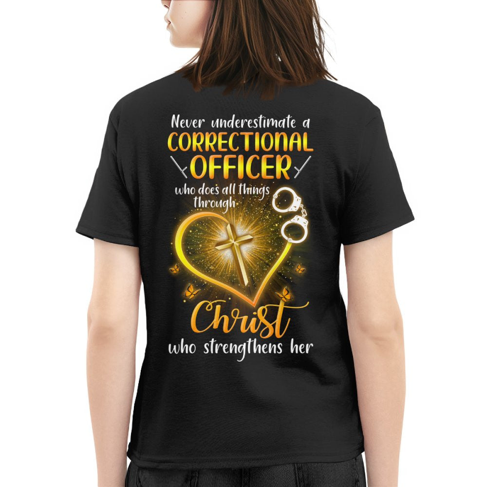 Faith & Strength - Correctional Officer Christ Quote T-Shirt, Hoodie & More - grunx260804-0094