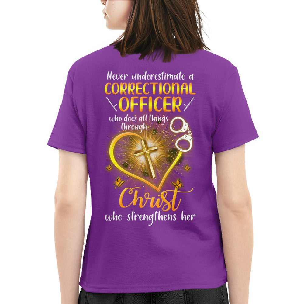 Faith & Strength - Correctional Officer Christ Quote T-Shirt, Hoodie & More - grunx260804-0094