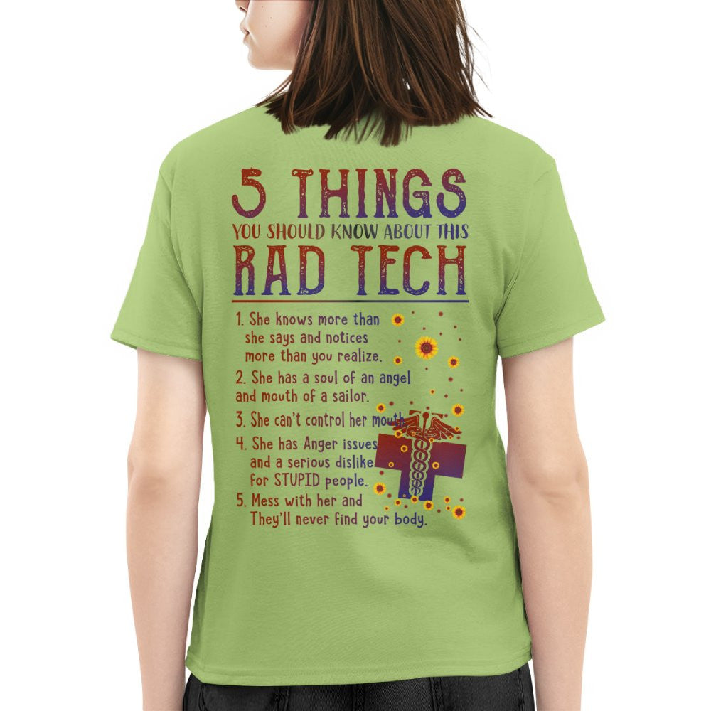Rad Tech Warning - 5 Things You Should Know Funny T-Shirt, Hoodie & More - grunx260804-0059