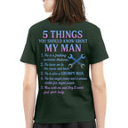 5 Things About My Man - Funny Mechanic T-Shirt, Hoodie & More - grunx260804-0004