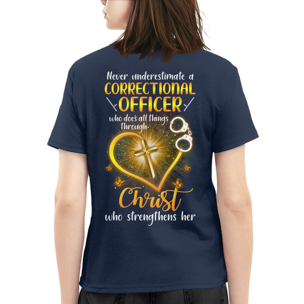 Faith & Strength - Correctional Officer Christ Quote T-Shirt, Hoodie & More - grunx260804-0094