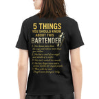 5 Things You Should Know About This Bartender - Funny Quote T-Shirt, Hoodie & More - grunx260804-0038
