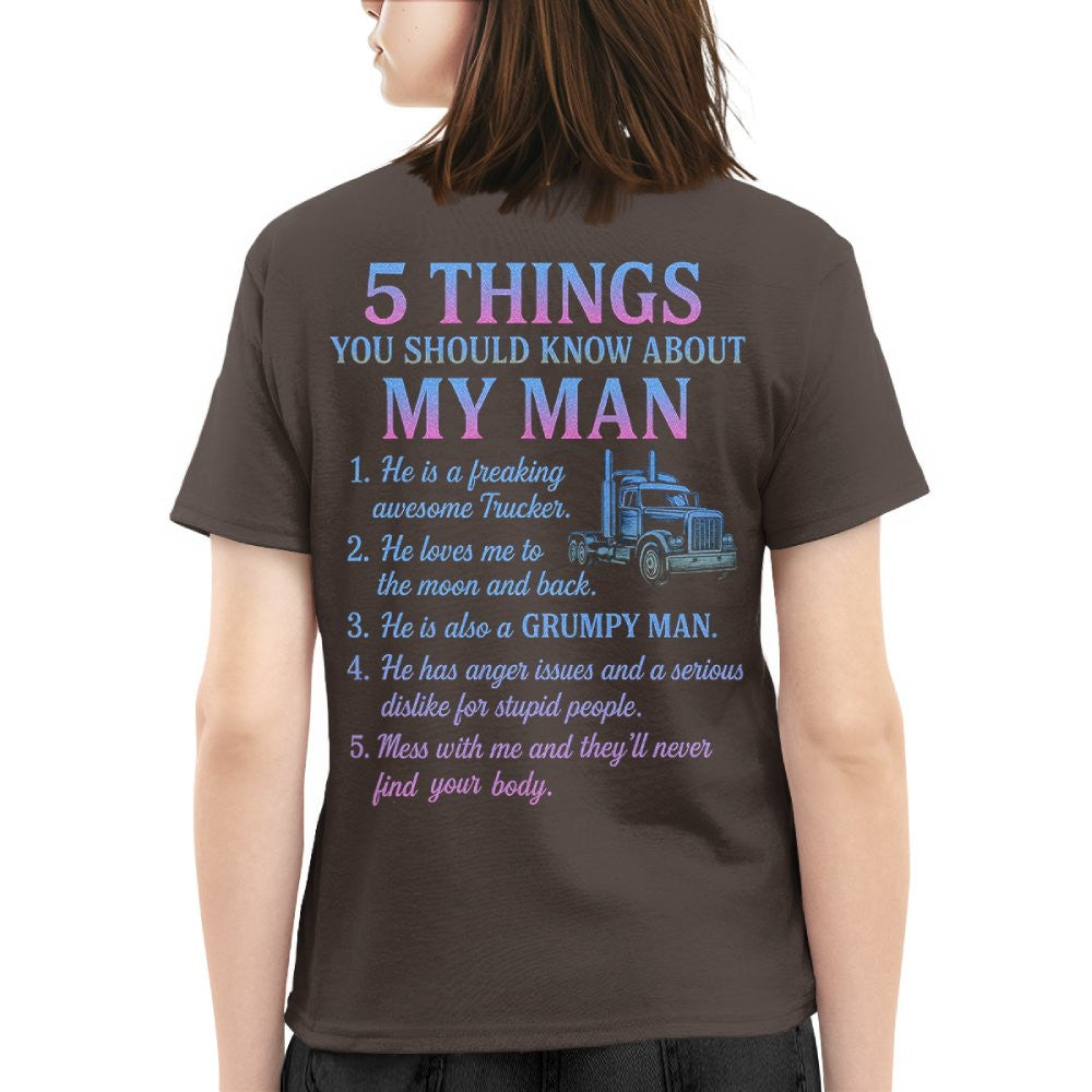 5 Things You Should Know About My Trucker - Funny Quote T-Shirt, Hoodie & More - grunx260804-0036