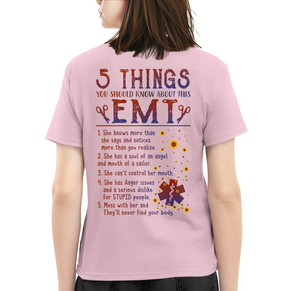 5 Things EMT Warning Apparel - Funny List T-Shirt, Hoodie & More - grunx260804-0019