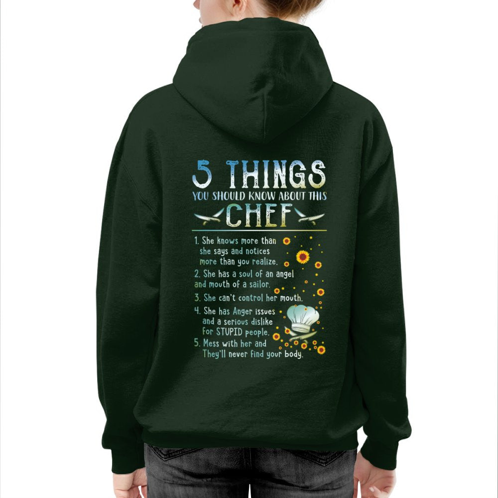 Chef 5 Things You Should Know Apparel - Funny Chef Quote T-Shirt, Hoodie & More - grunx260804-0055