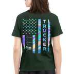 American Flag Holographic - Trucker Pride T-Shirt Hoodie & More - grunx260804-0151