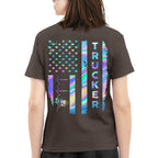 American Flag Holographic - Trucker Pride T-Shirt Hoodie & More - grunx260804-0151