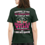 Assuming I'm Just A Woman - Grumpy Welder Wife Quote T-Shirt Hoodie & More - grunx260804-0212