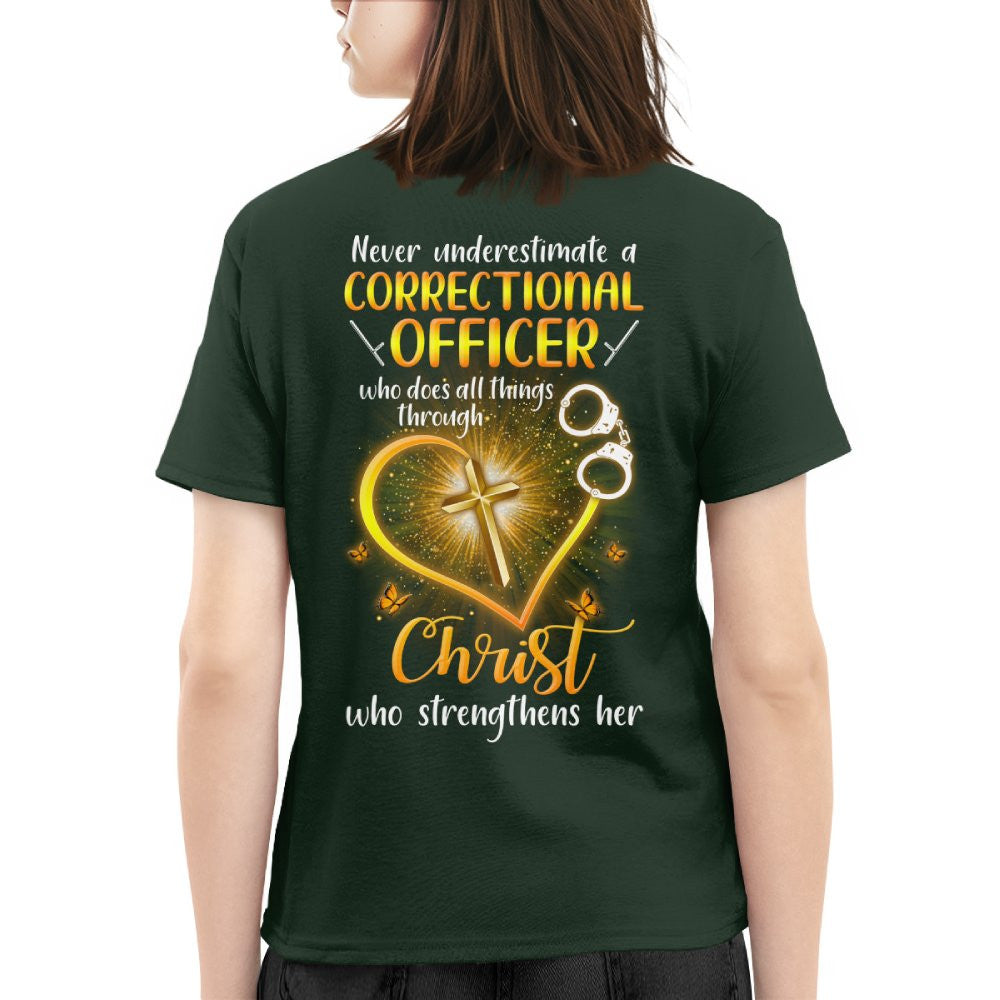 Faith & Strength - Correctional Officer Christ Quote T-Shirt, Hoodie & More - grunx260804-0094