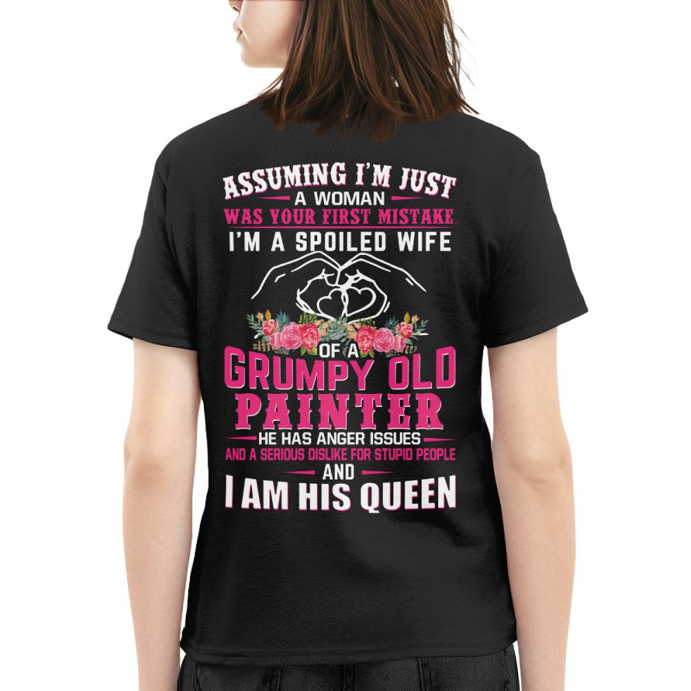 Assuming I'm Just A Woman - Grumpy Painter Wife Quote T-Shirt Hoodie & More - grunx260804-0210