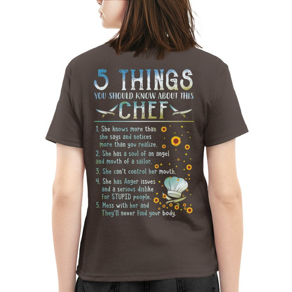 Chef 5 Things You Should Know Apparel - Funny Chef Quote T-Shirt, Hoodie & More - grunx260804-0055