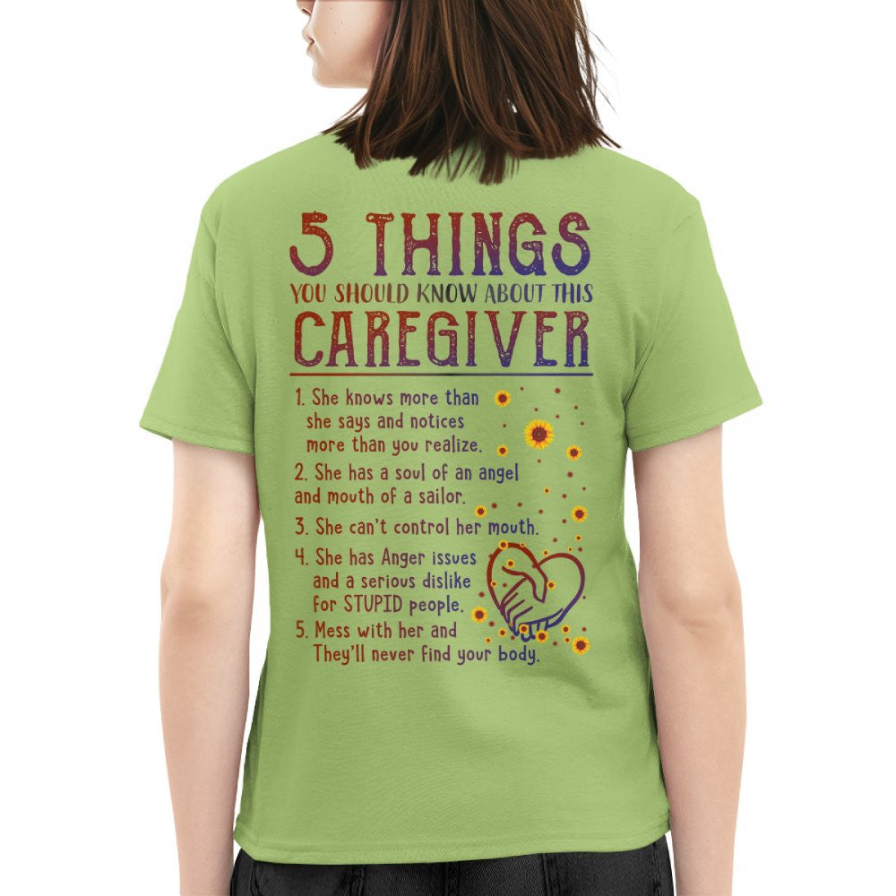 5 Things Caregiver Warning Apparel - Funny Quote T-Shirt, Hoodie & More - grunx260804-0018