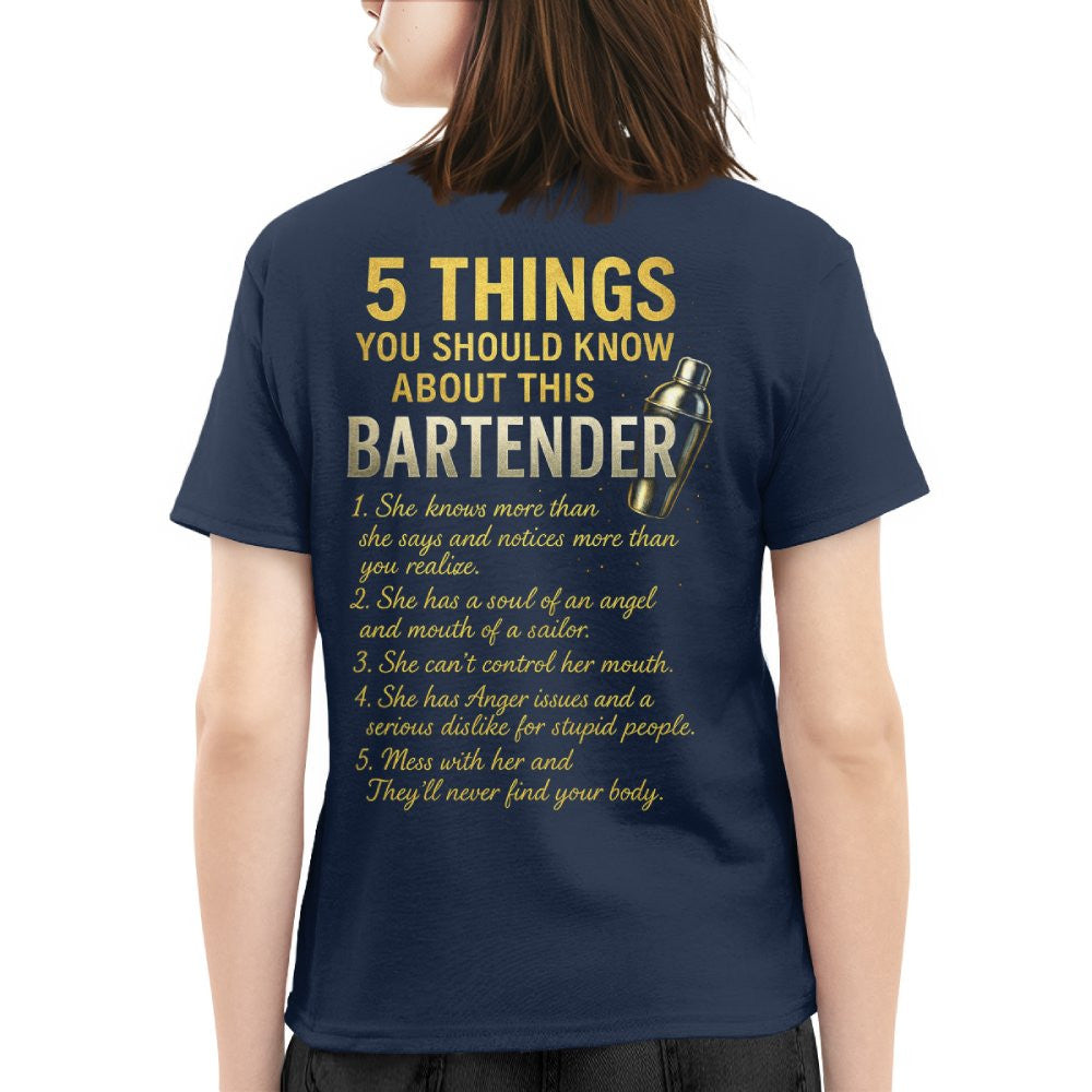 5 Things You Should Know About This Bartender - Funny Quote T-Shirt, Hoodie & More - grunx260804-0038