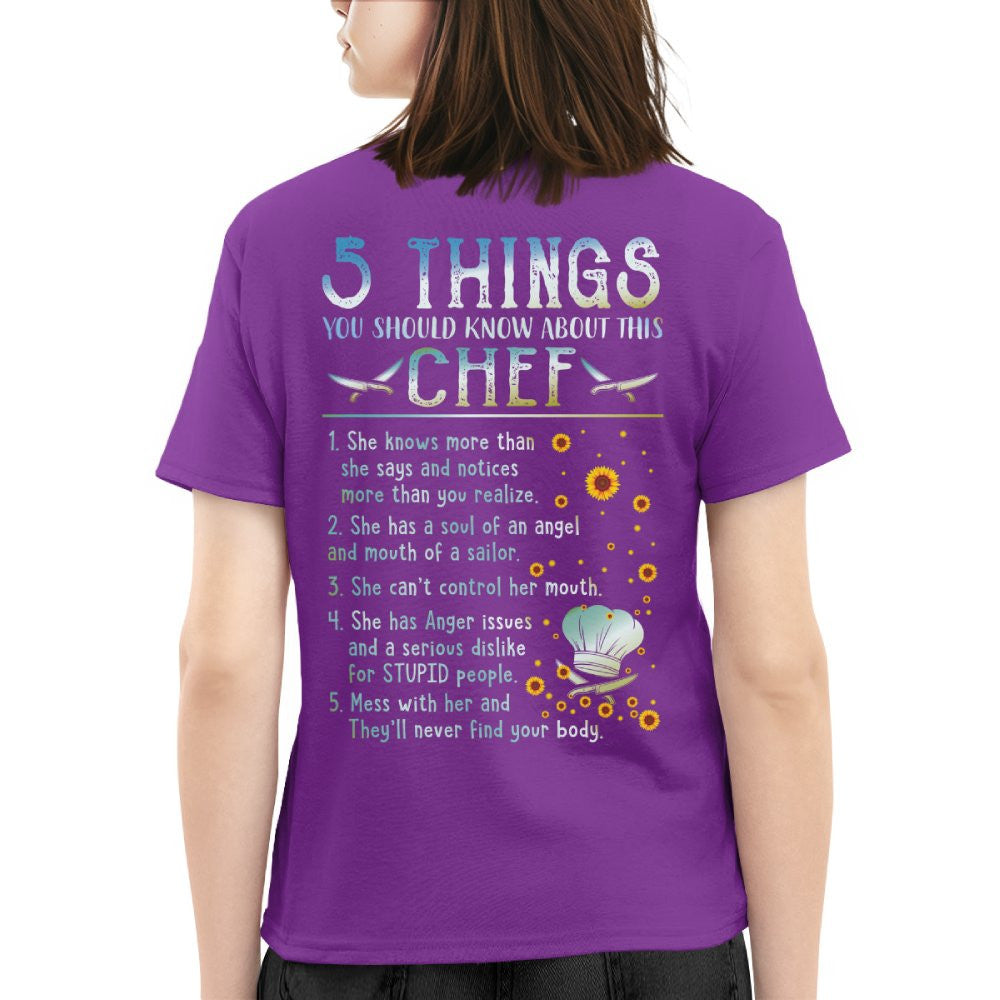 Chef 5 Things You Should Know Apparel - Funny Chef Quote T-Shirt, Hoodie & More - grunx260804-0055