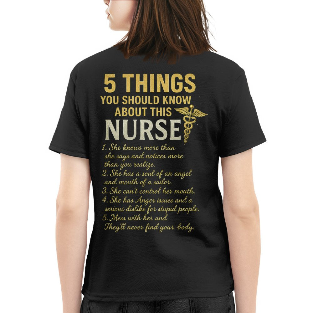 5 Things You Should Know About This Nurse - Funny Quote T-Shirt, Hoodie & More - grunx260804-0040