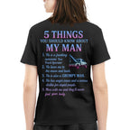 5 Things About My Man - Tow Truck Operator Funny T-Shirt, Hoodie & More - grunx260804-0009