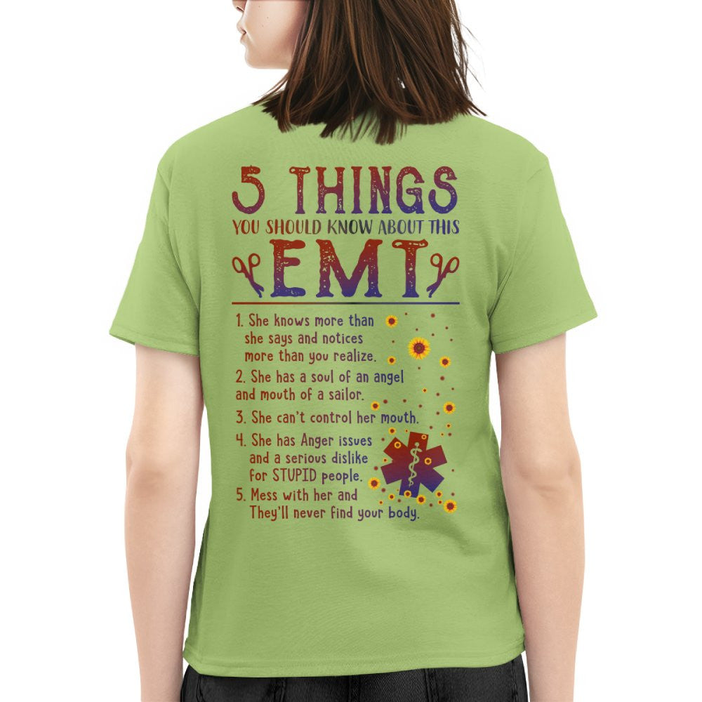 5 Things EMT Warning Apparel - Funny List T-Shirt, Hoodie & More - grunx260804-0019