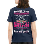Assuming I'm Just A Woman - Grumpy Operator Wife Quote T-Shirt Hoodie & More - grunx260804-0209