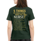 5 Things You Should Know About This Nurse - Funny Quote T-Shirt, Hoodie & More - grunx260804-0040