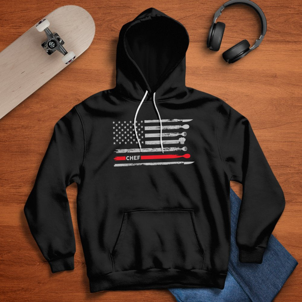 American Flag Chef Apparel - Patriotic Kitchen Crew T-Shirt, Hoodie & More - grunx260804-0143