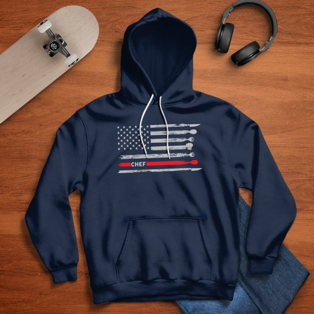 American Flag Chef Apparel - Patriotic Kitchen Crew T-Shirt, Hoodie & More - grunx260804-0143