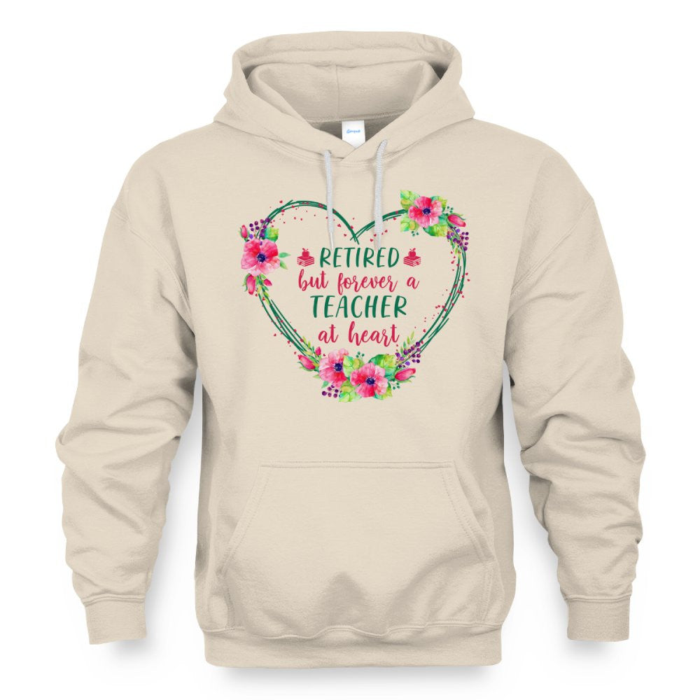 Forever A Teacher - Floral Heart Retired Educator T-Shirt, Hoodie & More - grunx260804-0227