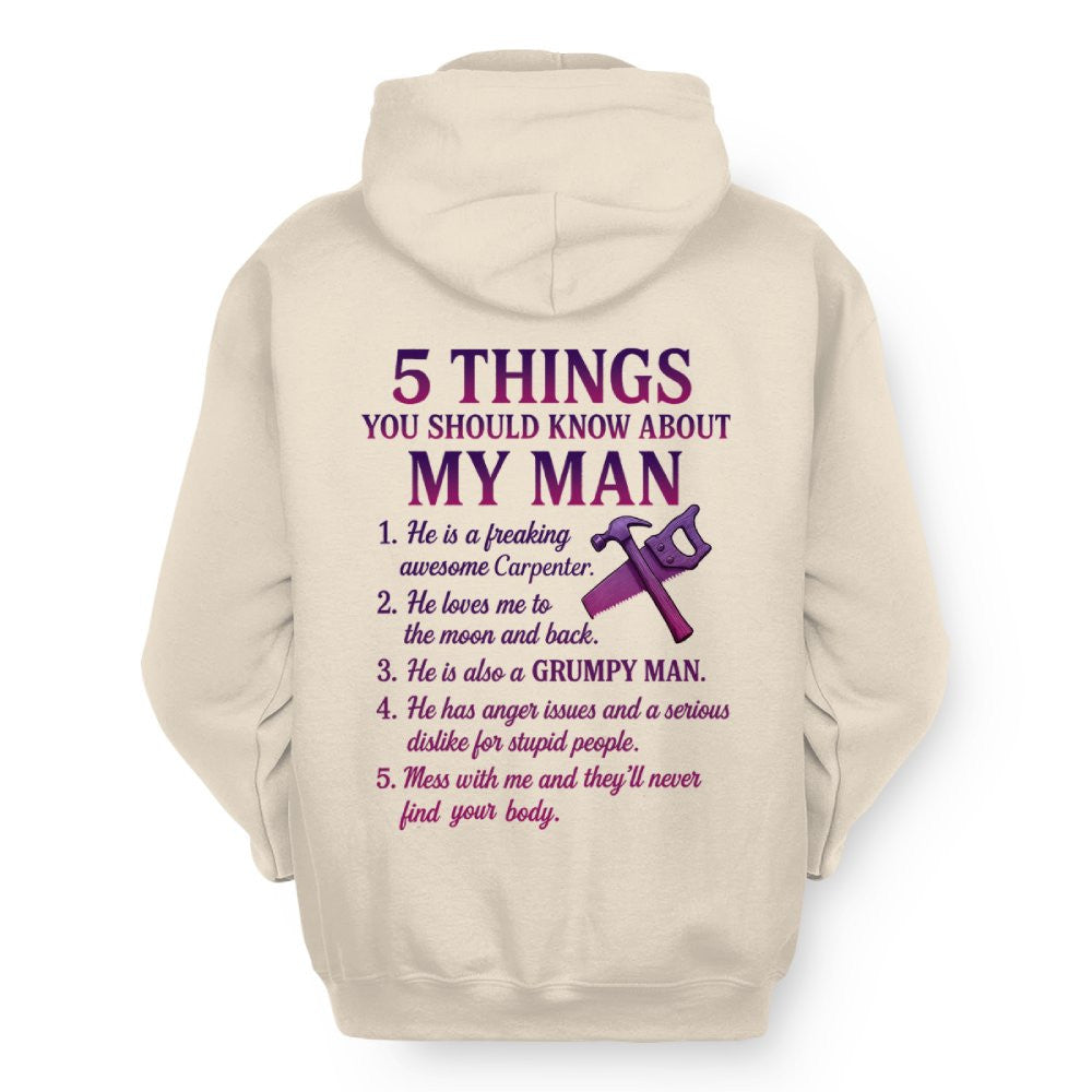 5 Things You Should Know - Carpenter Wife Funny T-Shirt, Hoodie & More - grunx260804-0041