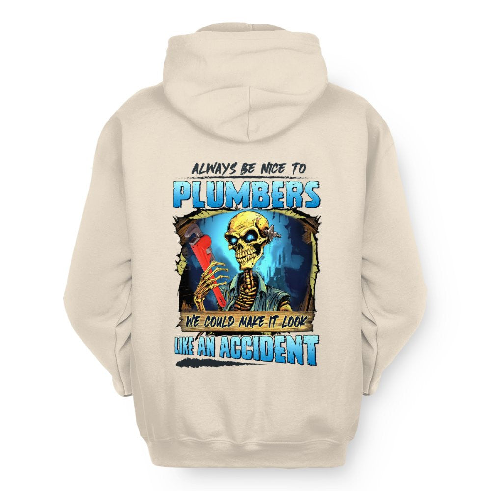 Always Be Nice Plumbers Apparel - Funny Skull T-Shirt, Hoodie & More - grunx260804-0102
