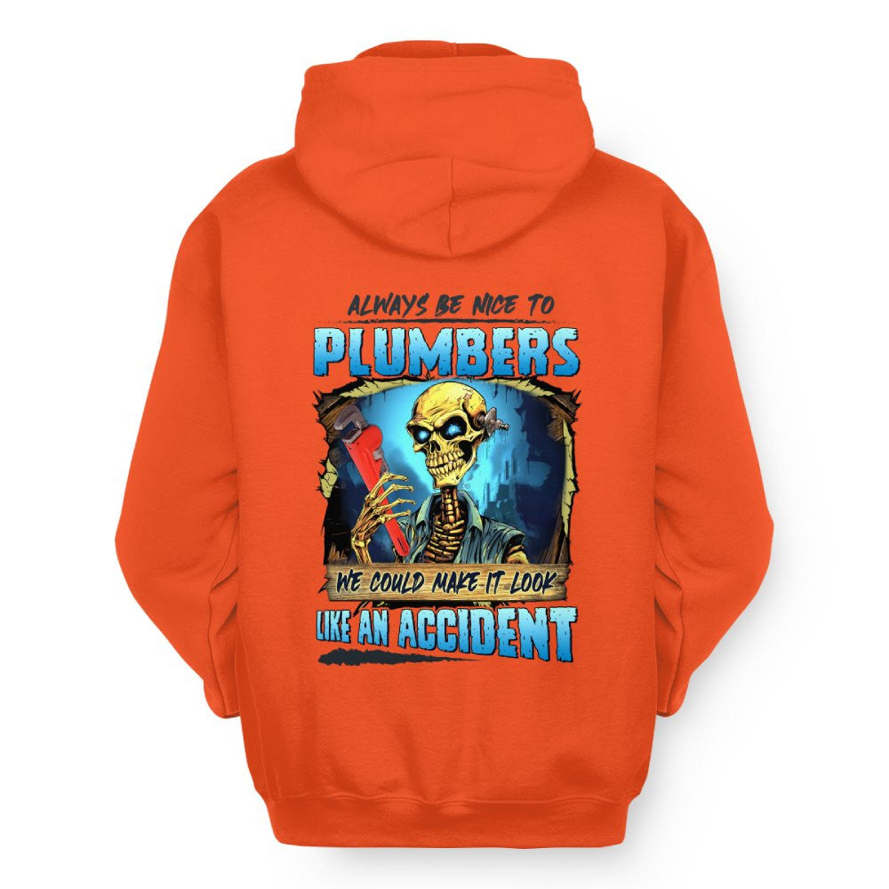 Always Be Nice Plumbers Apparel - Funny Skull T-Shirt, Hoodie & More - grunx260804-0102