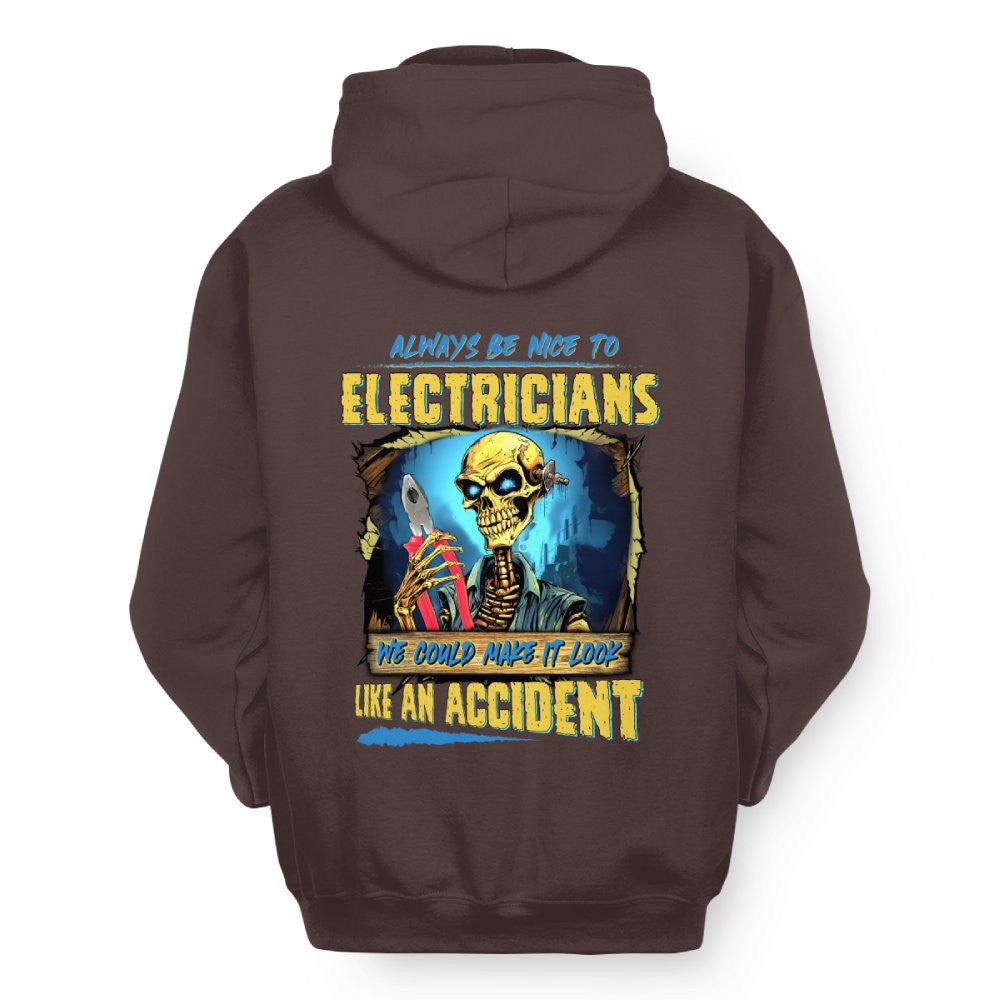Always Be Nice Electrician Apparel - Funny Skeleton T-Shirt Hoodie & More - grunx260804-0097