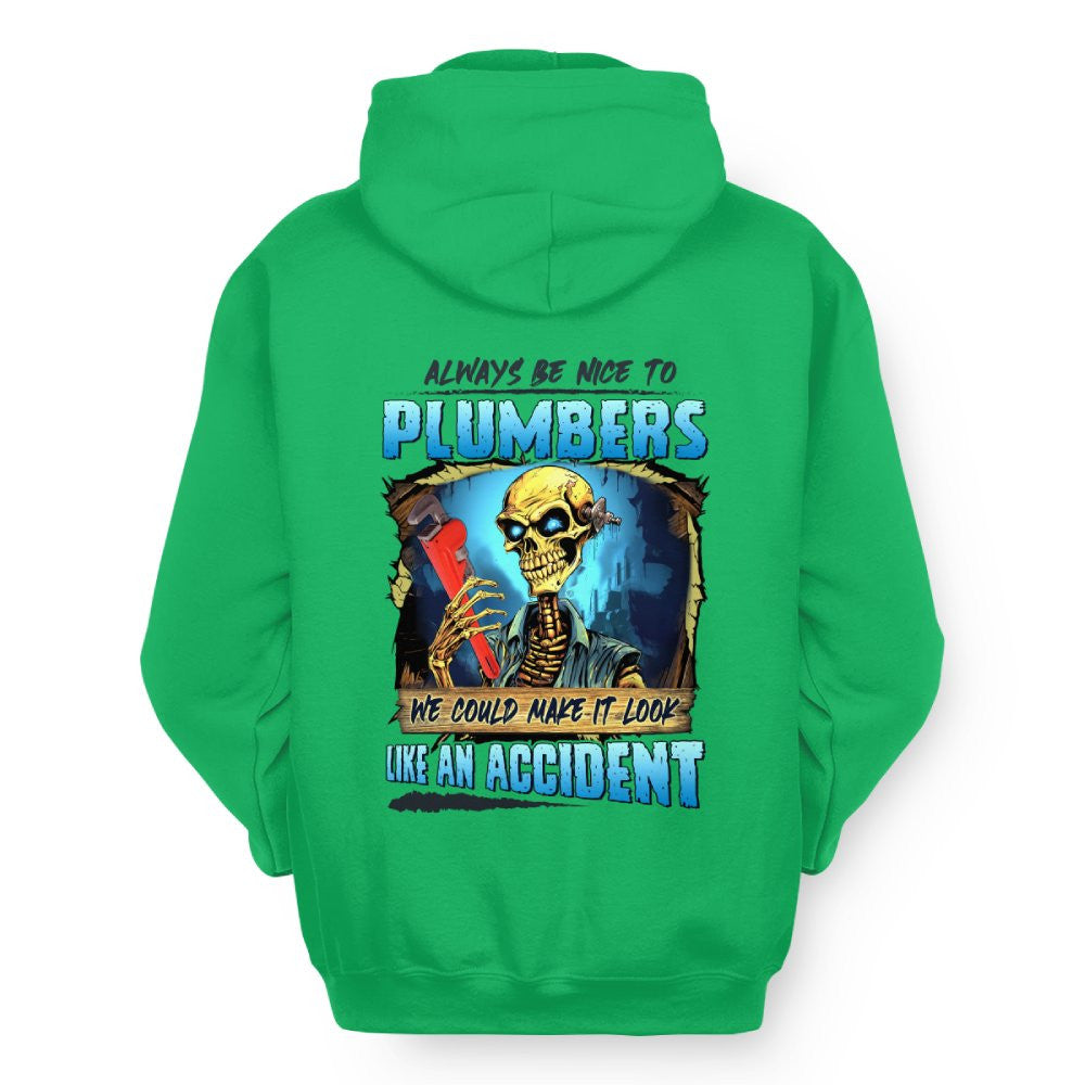 Always Be Nice Plumbers Apparel - Funny Skull T-Shirt, Hoodie & More - grunx260804-0102
