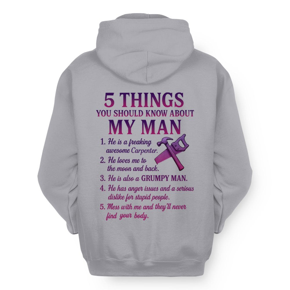 5 Things You Should Know - Carpenter Wife Funny T-Shirt, Hoodie & More - grunx260804-0041