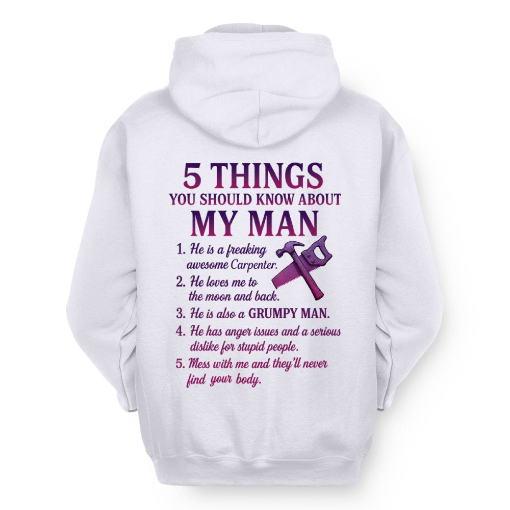 5 Things You Should Know - Carpenter Wife Funny T-Shirt, Hoodie & More - grunx260804-0041
