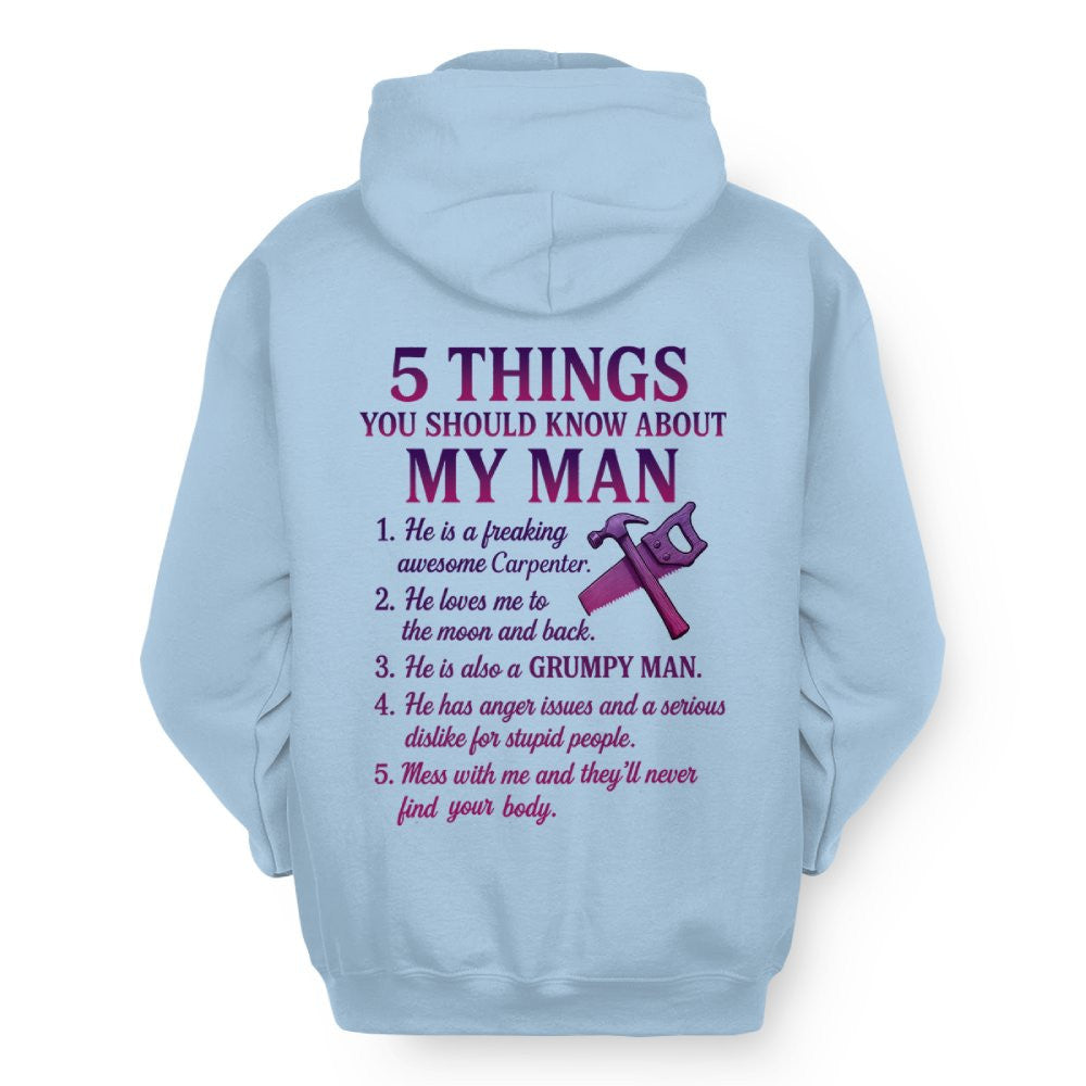 5 Things You Should Know - Carpenter Wife Funny T-Shirt, Hoodie & More - grunx260804-0041