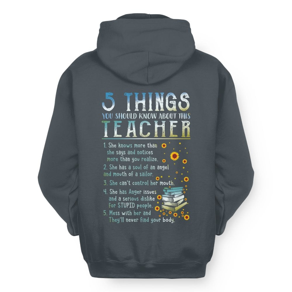 5 Things List - Bold Funny Teacher Statement T-Shirt, Hoodie & More - grunx260804-0058