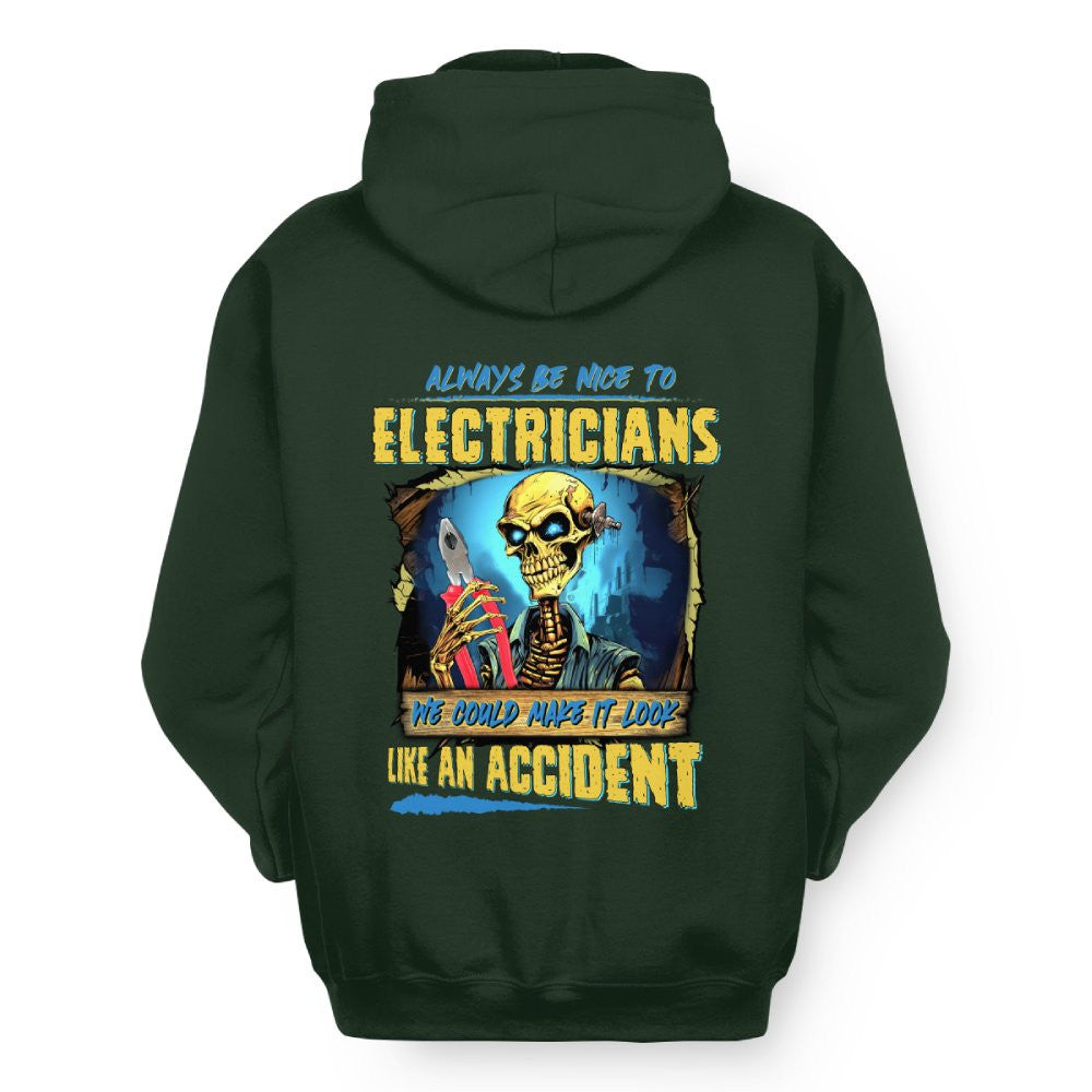 Always Be Nice Electrician Apparel - Funny Skeleton T-Shirt Hoodie & More - grunx260804-0097