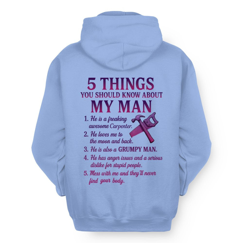 5 Things You Should Know - Carpenter Wife Funny T-Shirt, Hoodie & More - grunx260804-0041